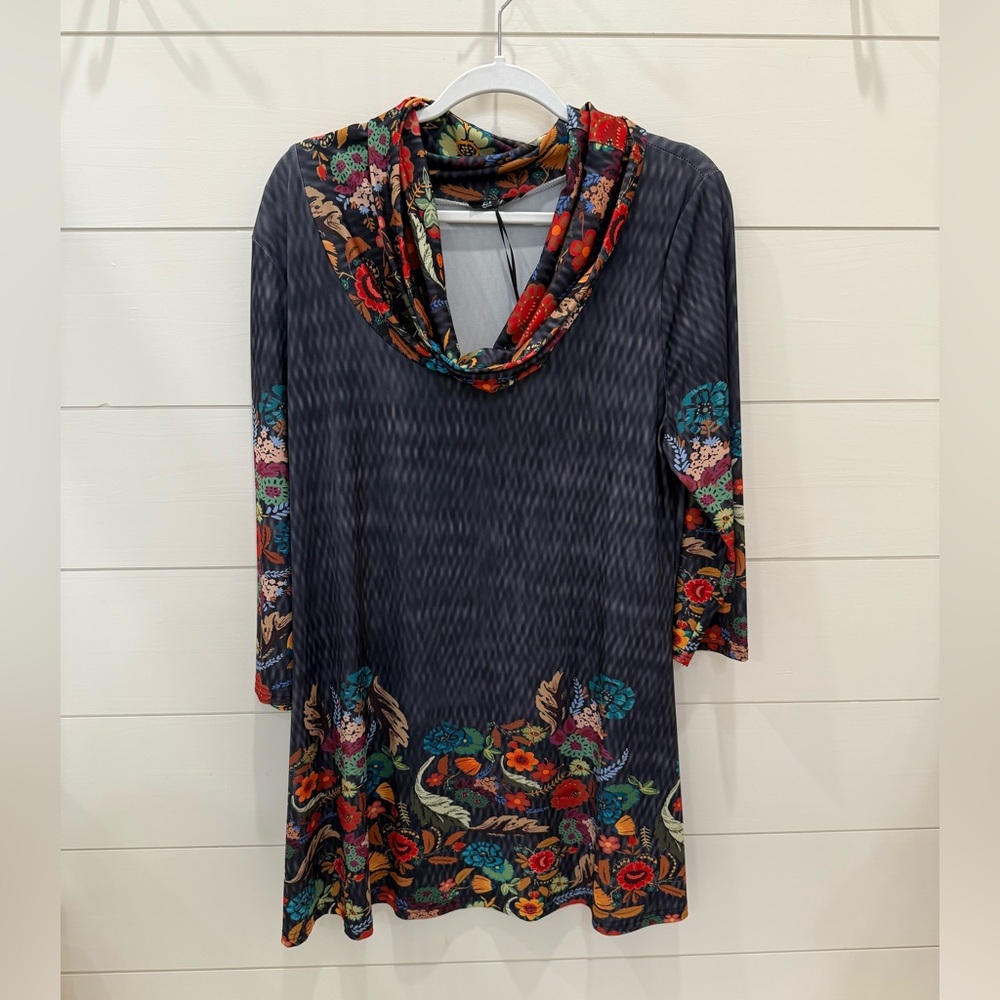 Floral Cowl Neck Dress